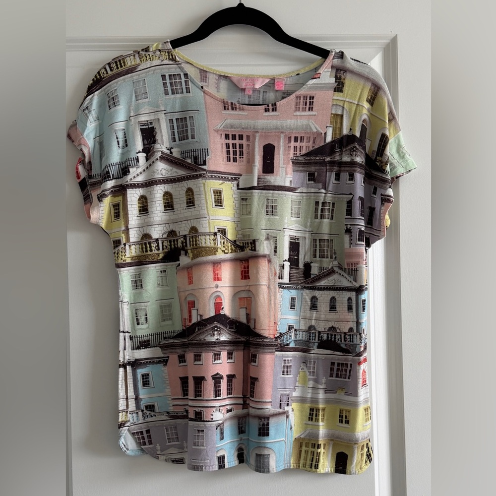 Ted Baker Pastel Townhouse Print Top - Pink, Mint, Yellow, Blue, Cream